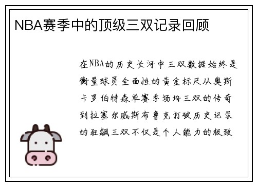 NBA赛季中的顶级三双记录回顾